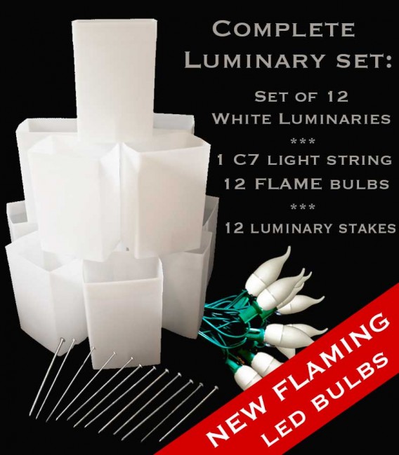 Upper Dublin Set of 12 or 6 White Luminaries