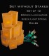 Set of 12 Brown Luminaries, Green Light String with Clear Bulbs, No Stakes