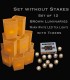 Set of 12 Brown Luminaries, Warm White LED Tea Lights with Timers, No Stakes
