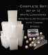 Set of 12 White Luminaries, Warm White LED Tea Lights with Timers, Stakes
