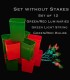 Set of 12 Red/Green Luminaries, Green Light String with Matching Red/Green Bulbs, No Stakes