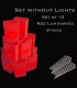 Set of 12 Red Luminaries, No Light Source, Stakes