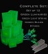 Set of 12 Green Luminaries, Green Light String with Green Bulbs, Stakes