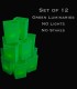 Set of 12 Green Luminaries, No Light Source, No Stakes