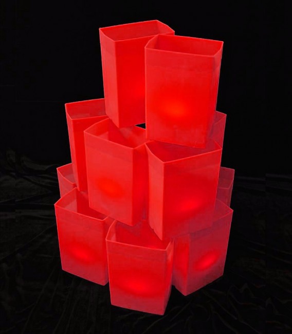 Set of 12 Red Luminaries