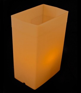 Brown Luminary with Amber LED Tealight inside