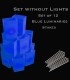 Set of 12 Blue Luminaries, No Light Source, Stakes