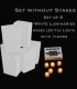 Set of 6 White Luminaries, Amber LED Tea Lights with Timers, No Stakes