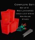 Set of 6 Red Luminaries, Green Light String with Red Bulbs, Stakes