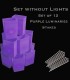 Set of 12 Purple Luminaries, No Light Source, Stakes
