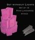 Set of 12 Pink Luminaries, No Light Source, Stakes