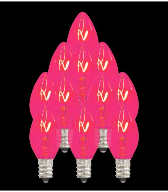 Set of 13 Pink Replacement C7 Light Bulbs