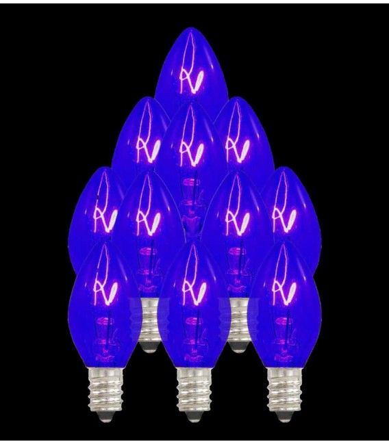 Set of 13 Blue Replacement C7 Light Bulbs