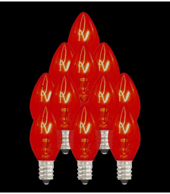 Set of 13 Red Replacement C7 Light Bulbs