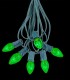 6 Socket Green Electric Light Strings, Green Bulbs