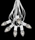6 Socket White Electric Light Strings, Clear Bulbs