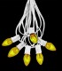 6 Socket White Electric Light Strings, Yellow Bulbs