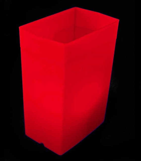 Individual Red Luminary lit with warm white LED Tea Light