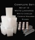 Set of 12 White Luminaries, Candles, Holders & Stakes