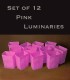 Set of 12 Pink Luminaries