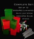 Set of 12 Red/Green Luminaries, White Light String, Red/Green Bulbs & Stakes