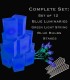 Set of 12 Blue Luminaries, Green Light String, Blue Bulbs & Stakes