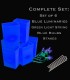Set of 6 Blue Luminaries, Green Light String, Blue Bulbs & Stakes