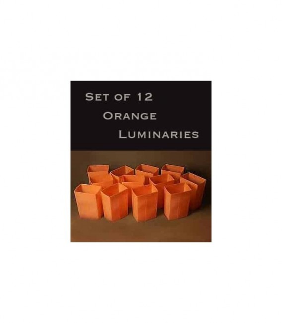 Set of 12 Orange Luminarias HOA Luminaries