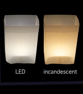 Comparison of LED bulb to incandescent bulb